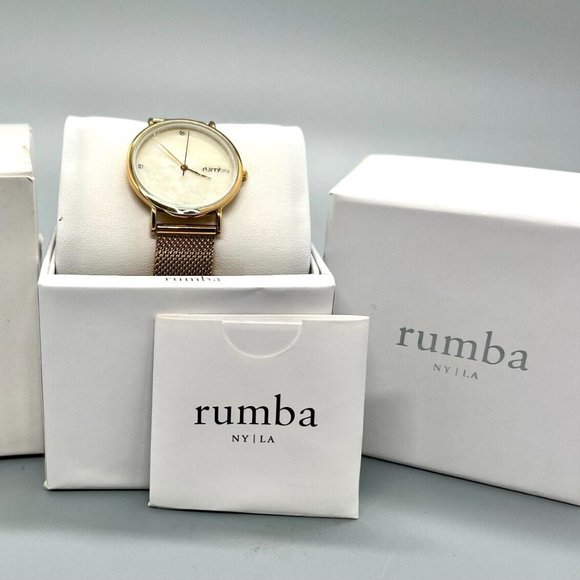 Rumba NY|LA Women's Gold Mesh Analog Dial Quartz Watch FRY137 - Picture 6 of 6